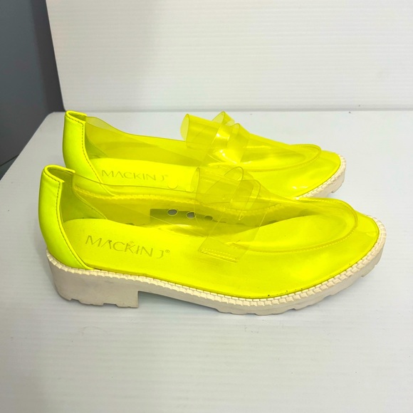 MackinJ Yellow Transparent Loafers White Rubber Sole women size 8 - Picture 1 of 10